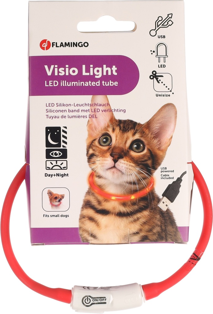 Visio Light Siliconen band met LED Rood
