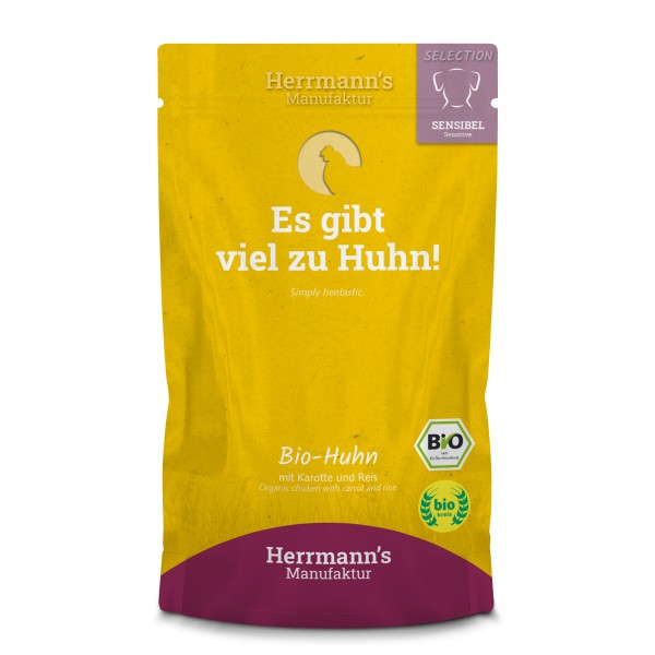 [HM-S03-15-150] Herrmann's Bio Kip - Wortelen, rijst en venkel - 150gr