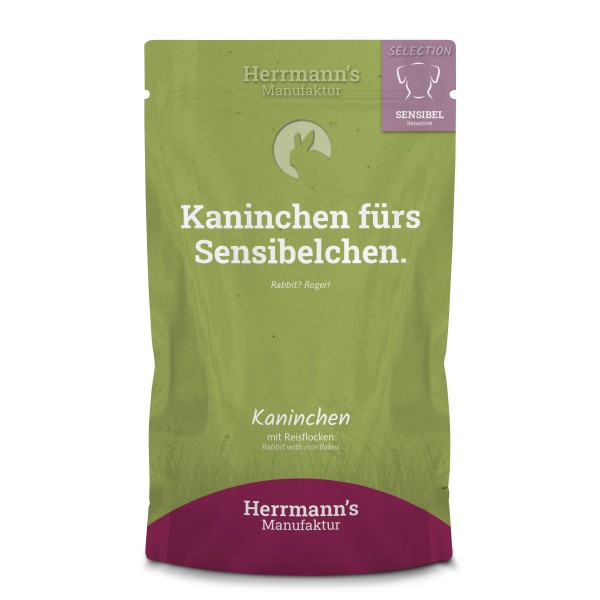 Herrmann's Konijn - Rijst, wortelen en appel - 150gr