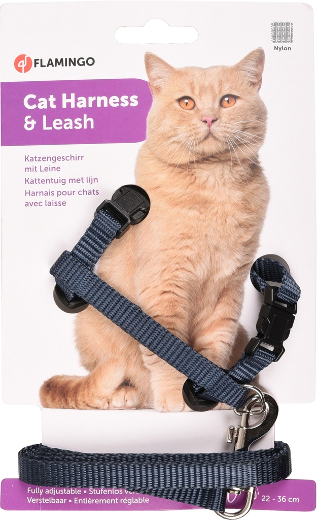 [FLAM1031206] Katten tuigje Graniet blauw