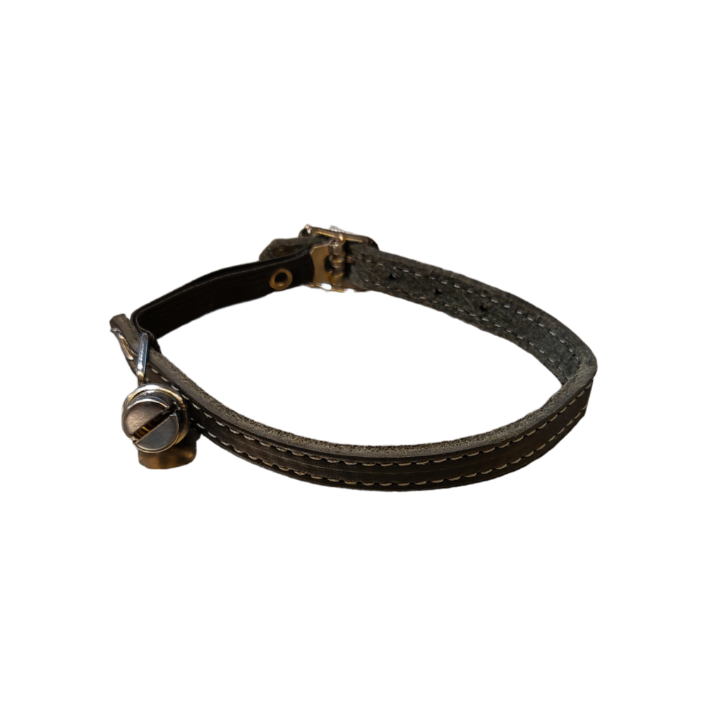 JV Katten halsband Leder Zwart
