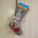 Luxe Kerstsok gevuld met Jule snacks - Rendier grijs