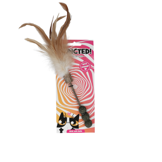 Addicted Stick met catnip en veren