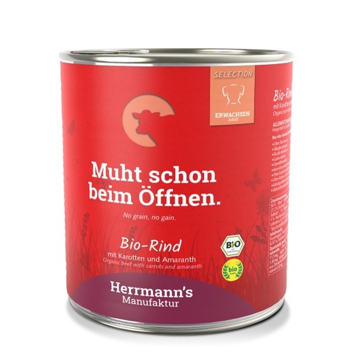 [HM-E02-800-6] Herrmann's Bio Rund - Wortelen, amaranth en selder - 800gr