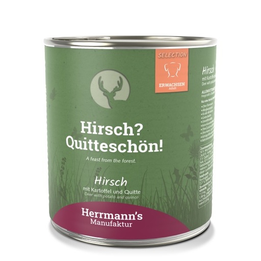 [HM-E05-800-6] Herrmann's Hert - Aardappelen, courgette en kweepeer - 800gr
