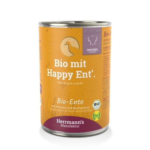 [HM-S01-400-12] Herrmann's Bio Eend - Venkel, appel en boekweit - 400gr