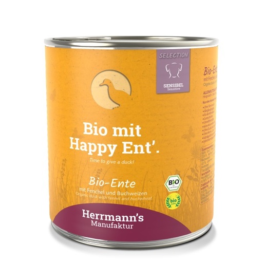 [HM-S01-6-800] Herrmann's Bio Eend - Venkel, appel en boekweit - 800gr