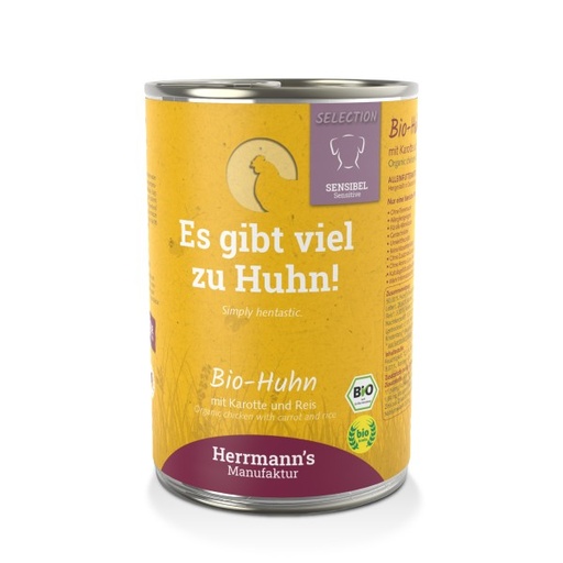 [HM-S03-400-12] Herrmann's Bio Kip - Wortelen, rijst en venkel - 400gr