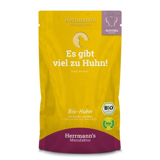 [HM-S03-15-150] Herrmann's Bio Kip - Wortelen, rijst en venkel - 150gr