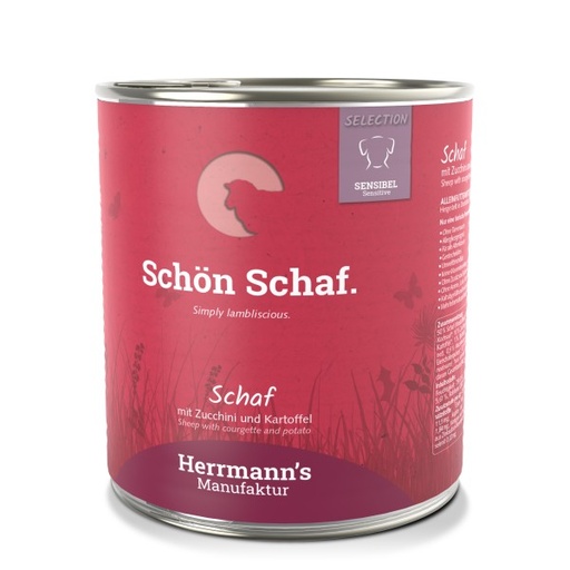 [HM-S04K-6-800] Herrmann's Schaap - Courgette, peterseliewortel en aardappelen - 800gr