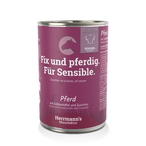 [HM-S05-400-12] Herrmann's Paard - Zoete aardappel, courgette en lijnzaadolie - 400gr