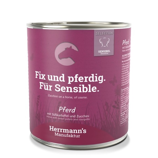 [HM-S05-6-800] Herrmann's Paard - Zoete aardappel, courgette en lijnzaadolie - 800gr