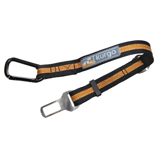 [K01244] KURGO Veiligheidsriem direct naar autogordelsluiting Zwart/Oranje-38-56cm