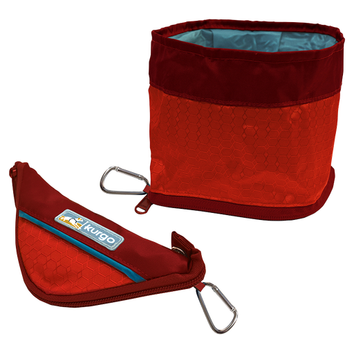 [K01559] KURGO Zippy Bowl Opvoubaar drinkbakje Rood-1,3L 18x8cm