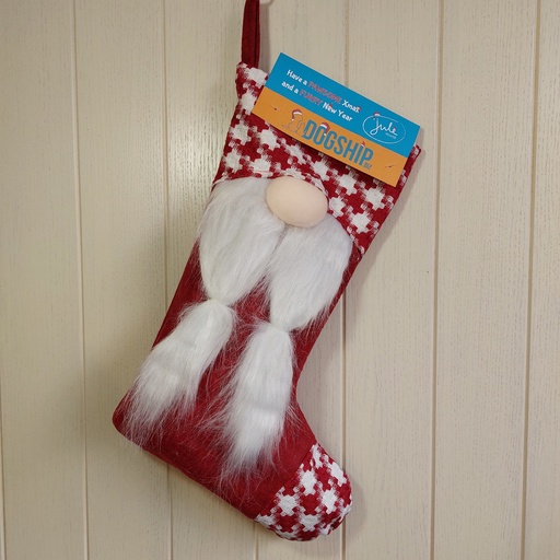 [JU-KERST-1] Luxe Kerstsok gevuld met Jule snacks - kerstman rood 