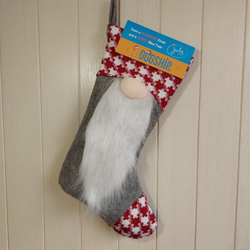 [JU-KERST-2] Luxe Kerstsok gevuld met Jule snacks - kerstman grijs