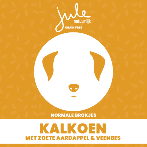 [JU-GFH-6] Jule Kalkoen graanvrij met zoete aardappel en veenbes 6kg